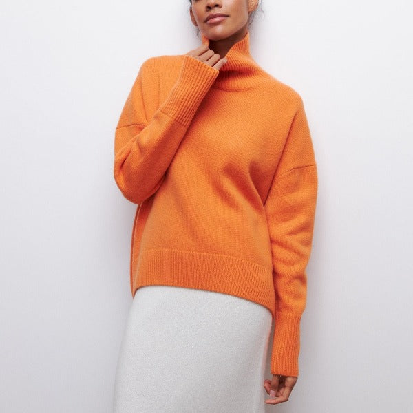 Street-wave Rollneck Sweater For Women Classic Look Soft Knit Warmth Elegant Casual