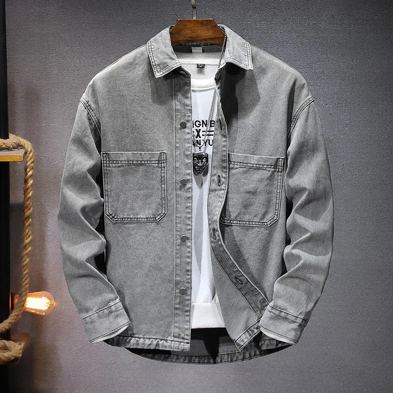 Rochefort Paris Denim Jacket For Men Street-Wave Midweight Denim With Structured Fit And Minimal Detailing