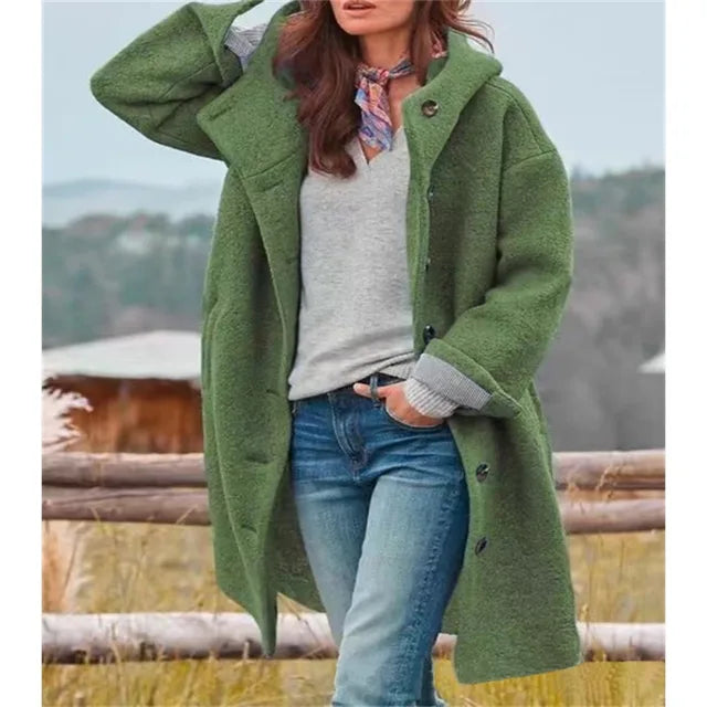 Street-Wave Oversized Luxurious Boucle Jacket With Button Closure For Women Fashion Lovers