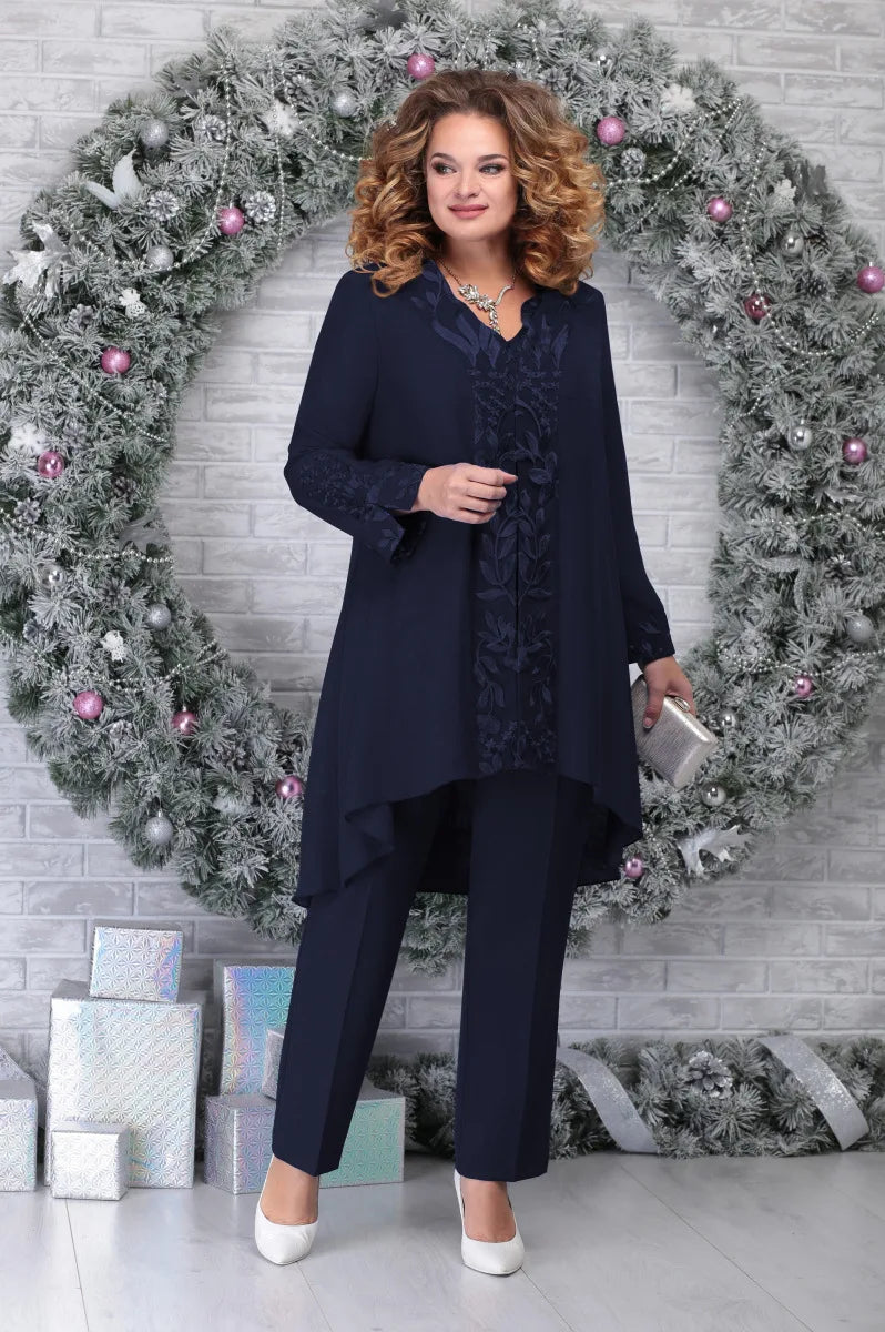 Street-Wave Marlene Plus Size Embroidered 3 Piece Set Chic