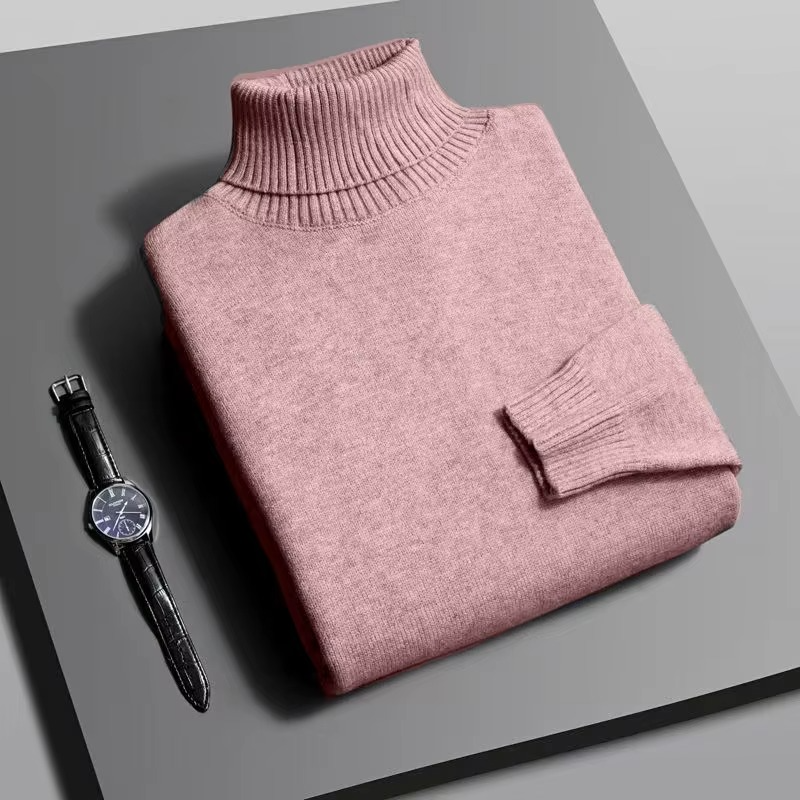 Men's Premium Knitted Turtleneck Sweater Slim Fit Long Sleeve Pullover For Everyday Warmth And Modern Style