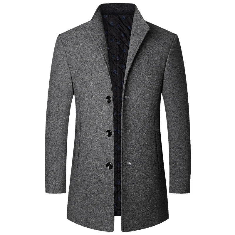 Mason Men's Long Wool Overcoat Street-Wave Elegant Tailored Winter Coat