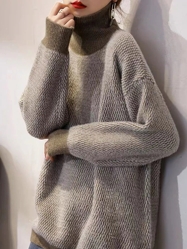 Street Wave Matilda Style Pullover Cozy Knit Warm Winter Essential For Women Modern Easy Care