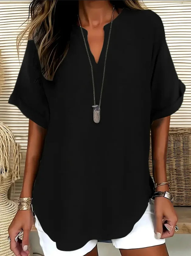 Cynthia Tunic Blouse Street Wave Women Breezy Comfort V Neck