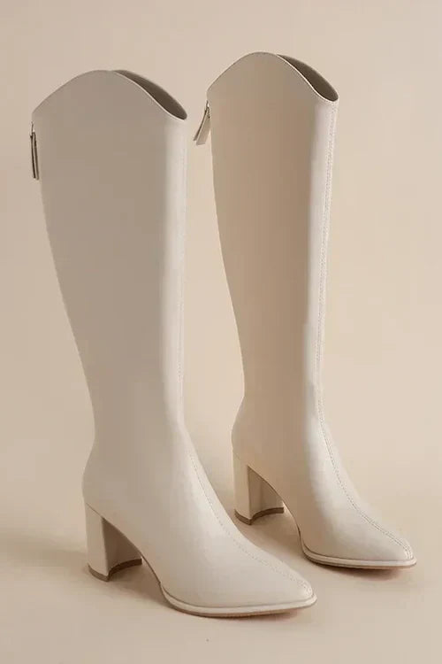 Street-wave Knee-High Boots For Women - Elegant Comfort, Pointed Toe, High Heel