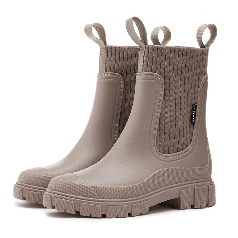Street-wave Waterproof Ankle Boots For Women With Chunky Sole Modern Durable Style