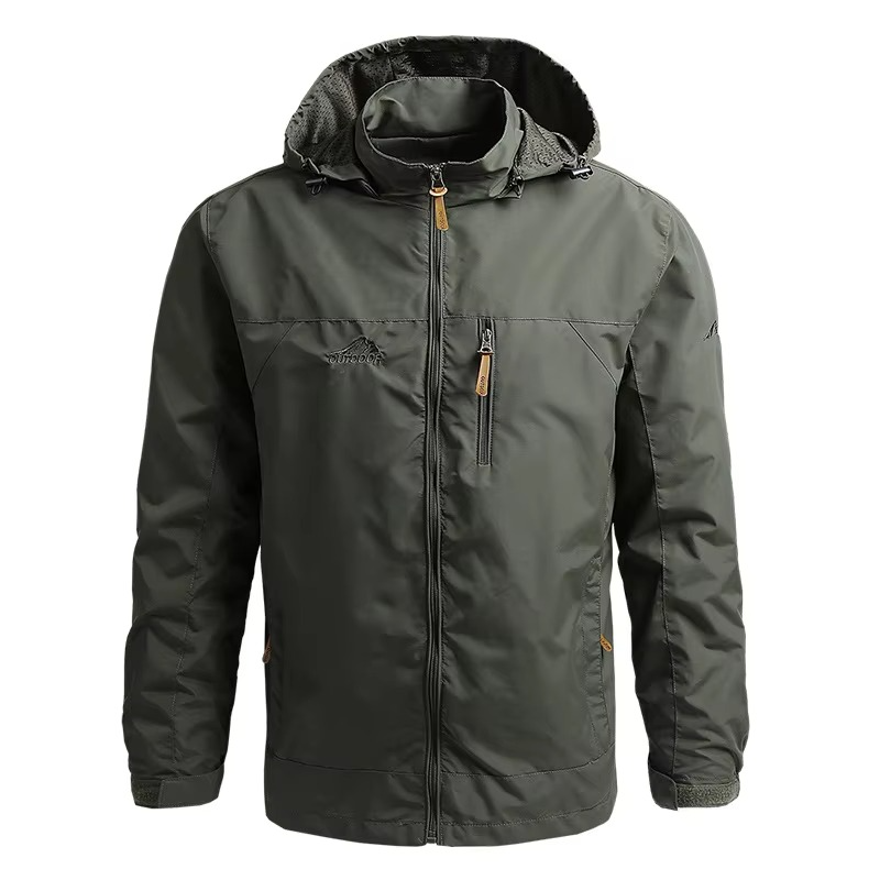 Men's Tactical Waterproof Windbreaker Jacket With Hood For Outdoor Sports And Climbing