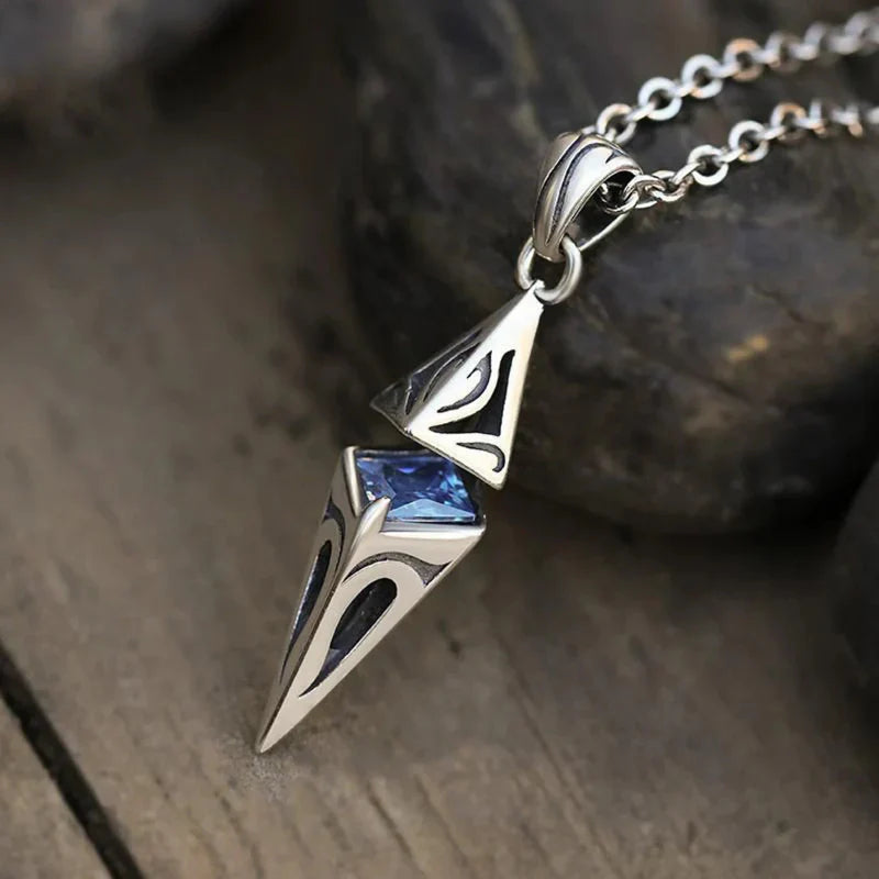 Callum Angular Blue Stone Necklace - Street-Wave