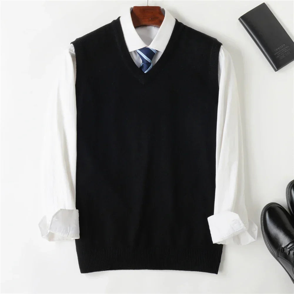 Street Wave Women's Versatile Modern Winter V Neck Sweater Vest for Chic Everyday Style and Comfort