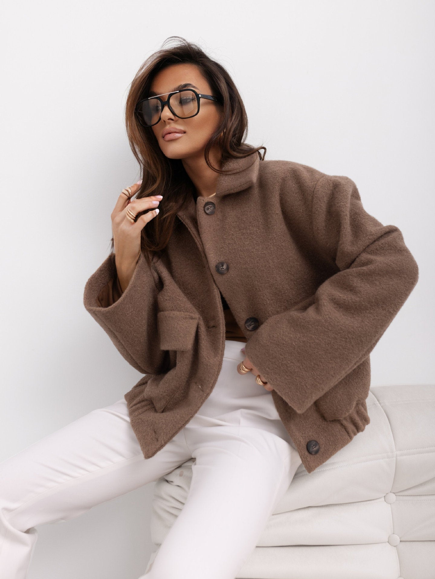 Street-Wave Vintage Oversized Womens Jacket Cozy Soft Silhouette For Everyday Cool Weather Style