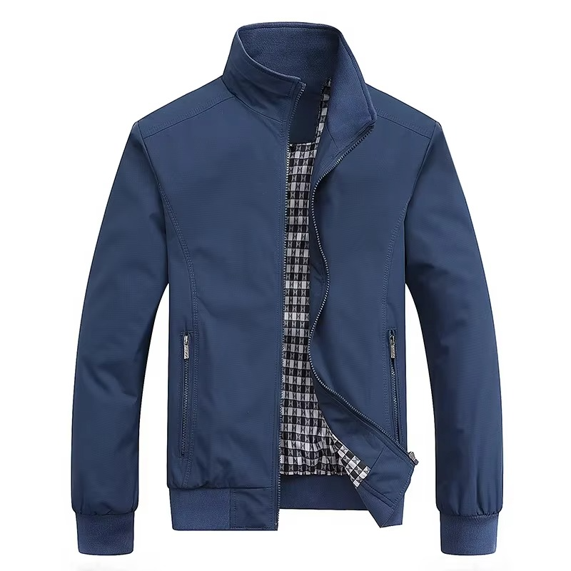 Men's Slim Fit Bomber Jacket Lightweight Casual Outerwear Plaid Lining Sizes M To 8XL