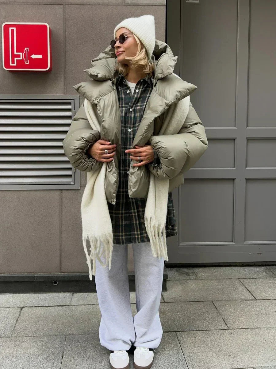 Street Wave Anthracite Puffer Jacket For Urban Winter Style Warm And Trendy With Superior Insulation For Cold City Days