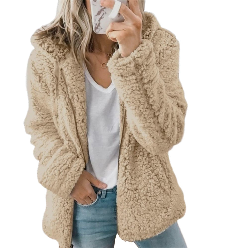 Street-Wave Cozy Teddy Jacket For Women Plush Faux Fur Coat Warm Everyday Essential