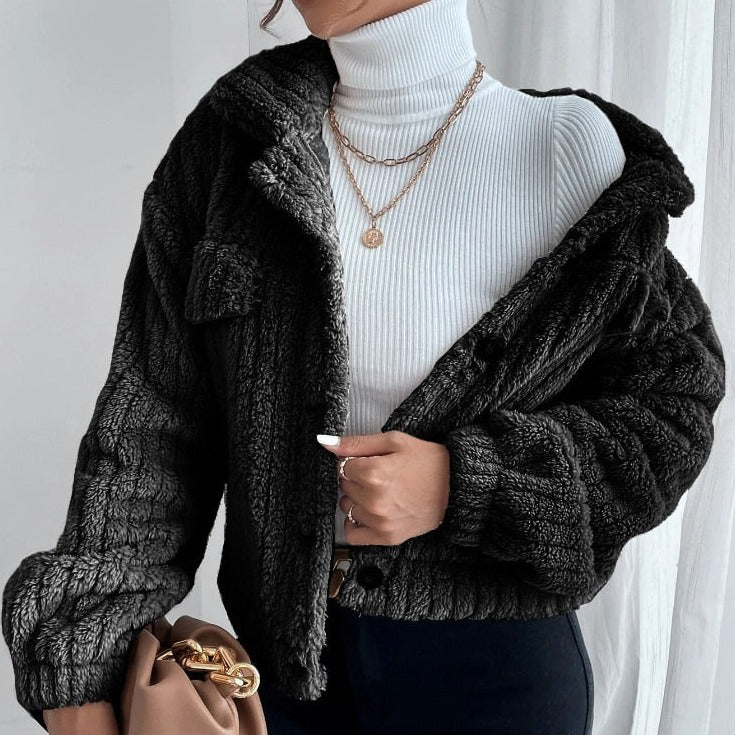 Street-wave Ultra Soft Velvet Jacket For Women Luxe Plush Comfort Cozy Everyday Outerwear