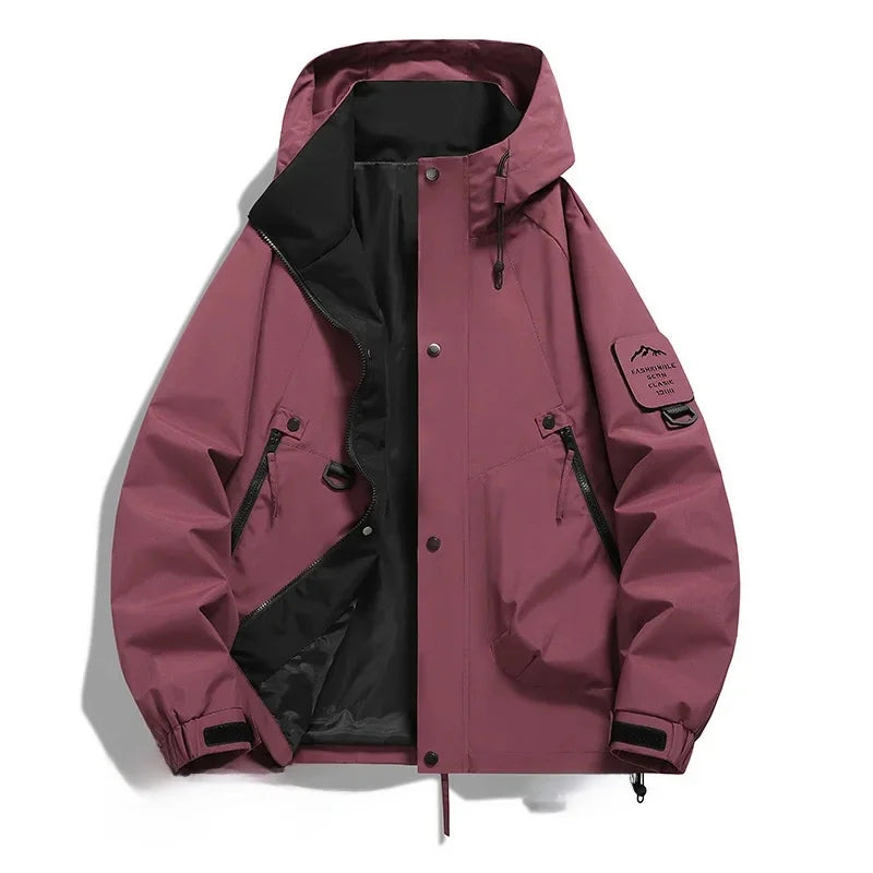 Street-Wave Hooded Ski Jacket Weatherproof Unisex Long Sleeve For Outdoor Adventurers
