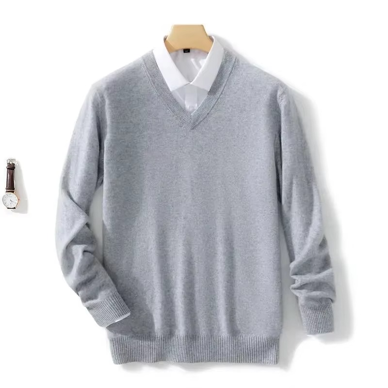 Men's Wool Blend V Neck Sweater Warm Knit Pullover For Winter Casual Fit Up To 5XL Street-Wave