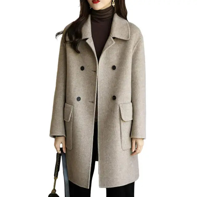 Street-wave Womens Coat Effortless Chic Design With Pockets Versatile Everyday Outerwear