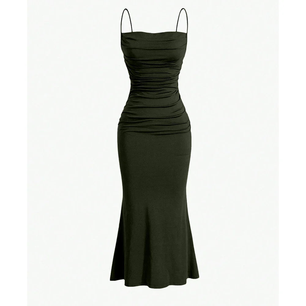 Street Wave Anna Draped Maxi Dress With Flattering Stretch For Petite Women