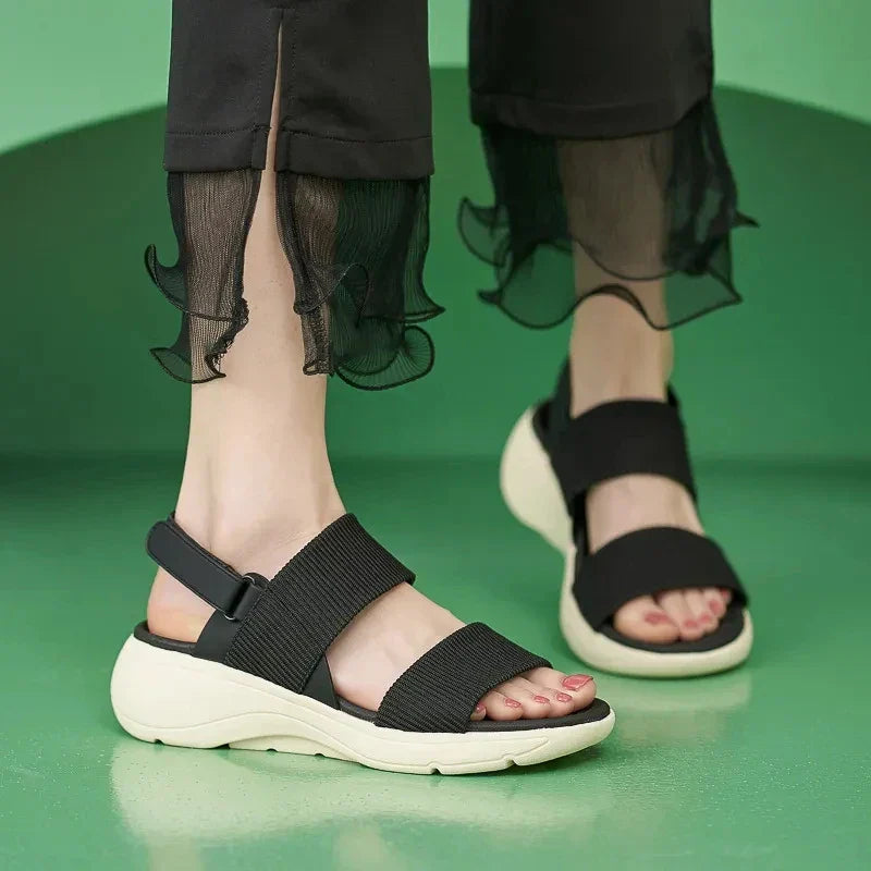 Beige Comfort Sandals For Women By Street-Wave With Ergonomic Footbed And All-Day Cushioning
