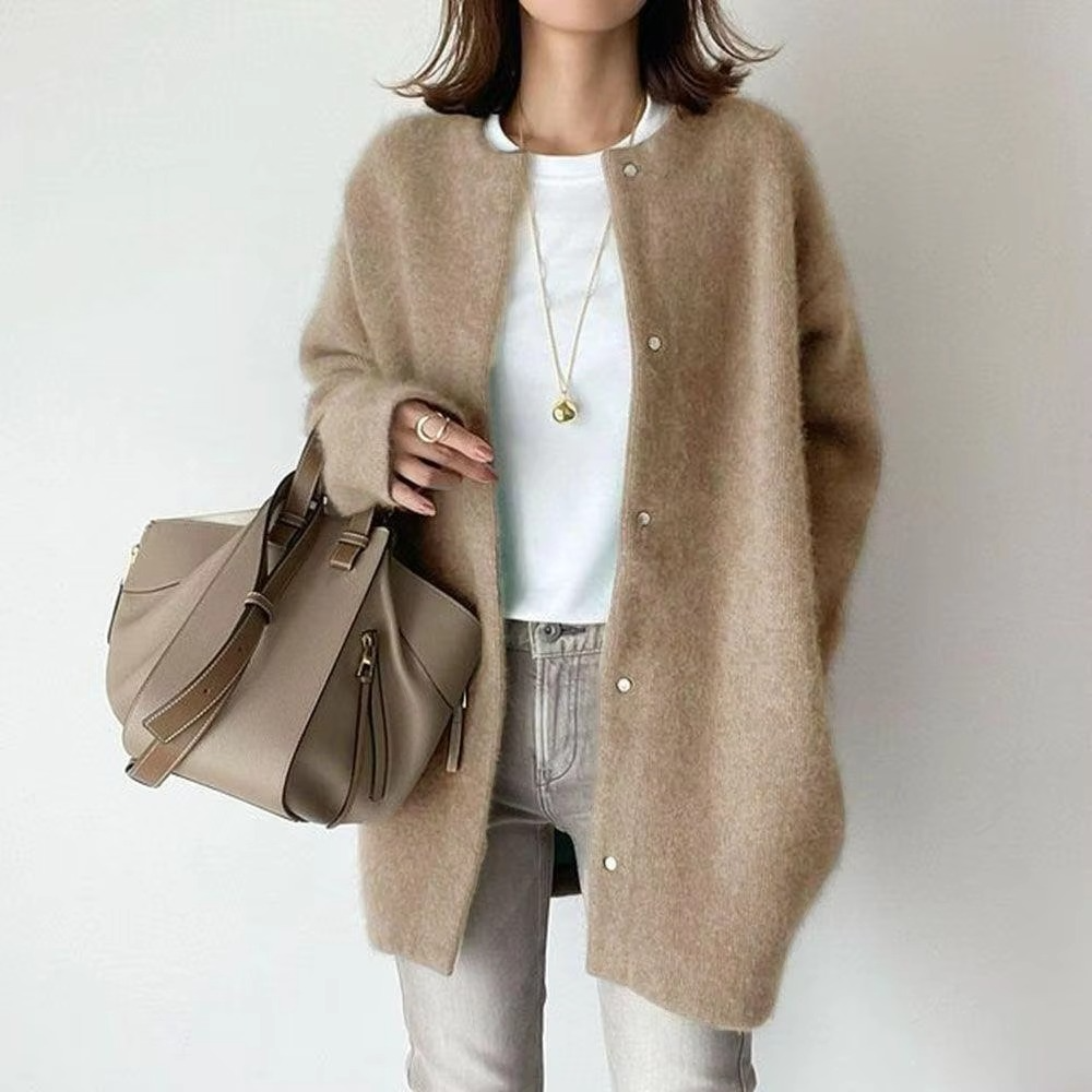 Autumn Vintage Single Breasted Knit Cardigan for Women