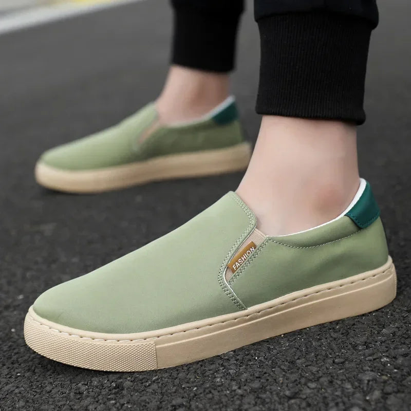 Street Wave ChillFlex Ice Silk Canvas Shoes For Men Breathable Slip On Comfort Modern Casual