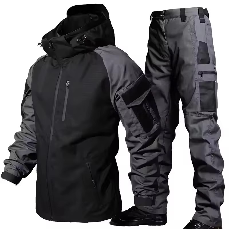 Men's Tactical Waterproof Combat Training Suit Outdoor Multi-Pocket Wear-Resistant Set by Street-Wave