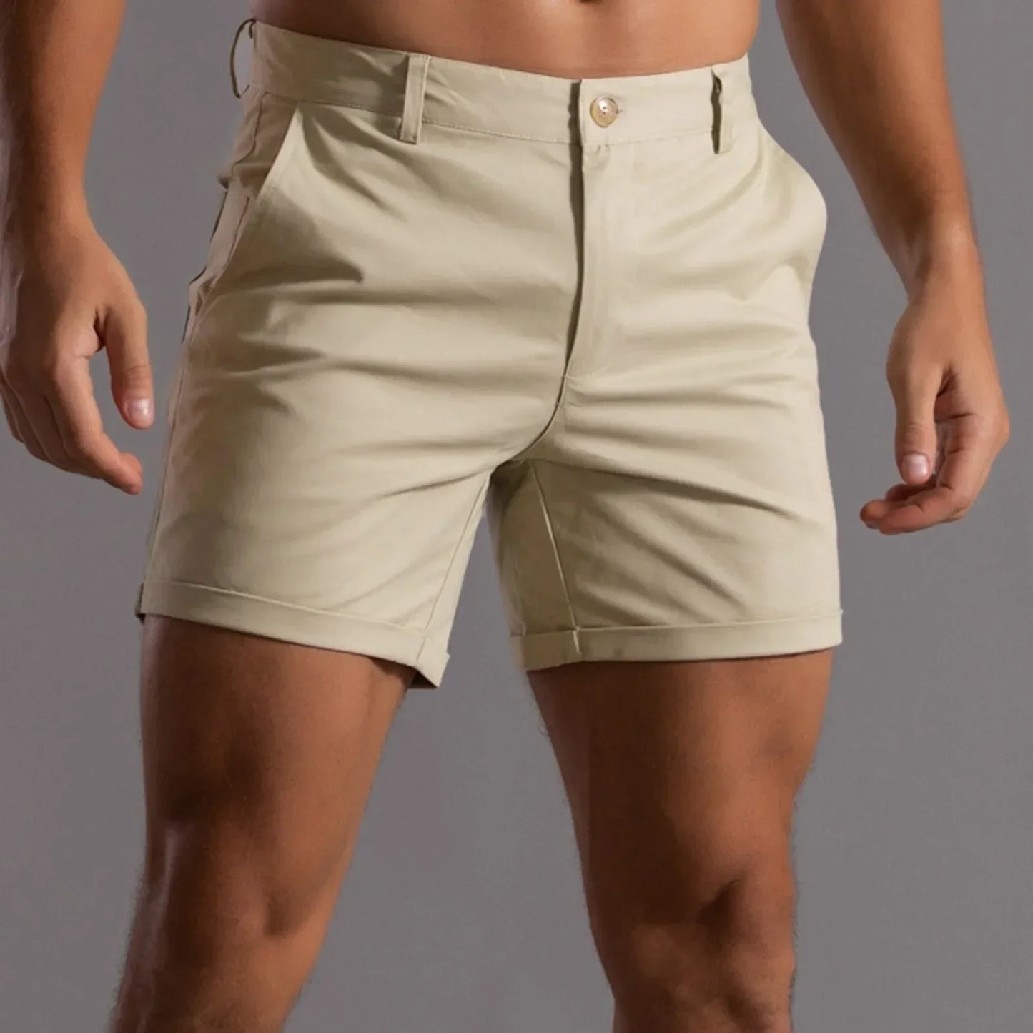 Street-Wave Mens 4 Way Stretch Mid Length Shorts With Tailored Fit And Semi Elastic Waistband Durable Stitching