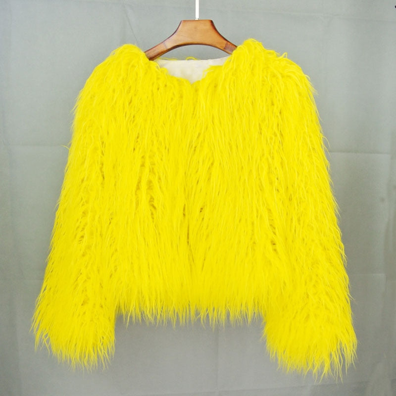 Streetwave Martina Faux Fur Coat For Women Luxurious Warmth Plush Pink Fur Outerwear