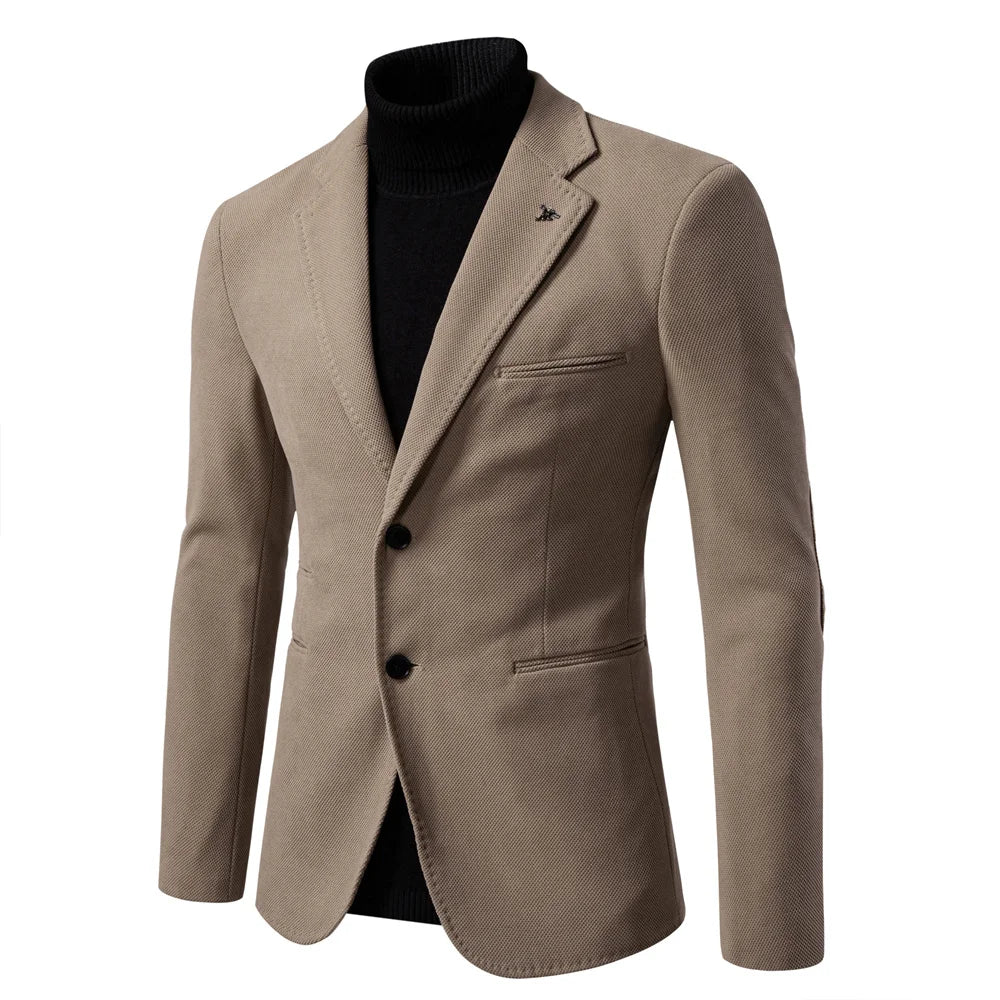 StreetWave Slim Fit Mens Blazer Single Breasted Brown