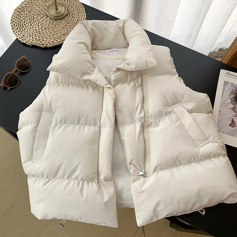 Street-wave Quilted Puffer Vest For Women All Season Warmth And Versatile Casual Streetwear Essential