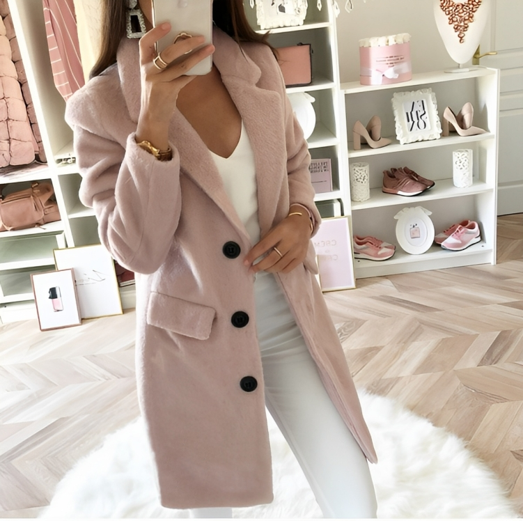 Streetwave Womens Winter Coat With Cozy Warmth Stylish Button Front Overcoat For Cold Weather