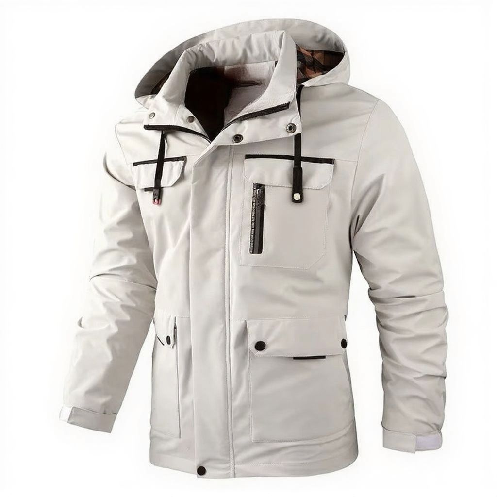 Street-Wave Men's Waterproof Soft Shell Hooded Windbreaker Jacket With Warm Fleece Lining