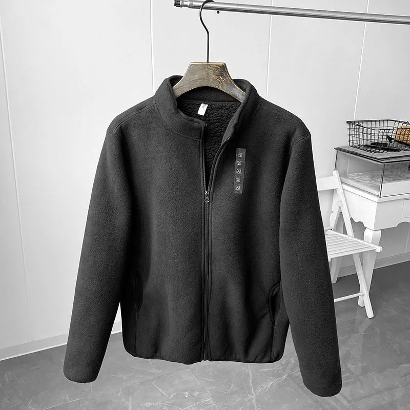Street Wave Fleece Jacket Water Resistant Stand Collar For Outdoor Enthusiasts Unisex
