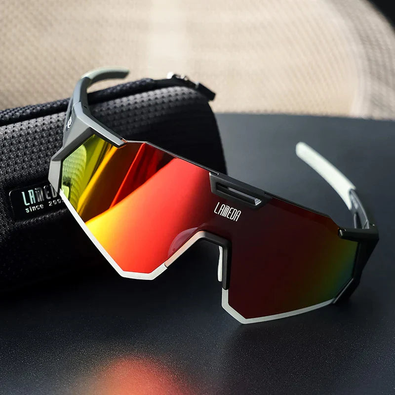 Street-Wave Reflective Aero Cycling Sunglasses Polarized Mirror Lenses Featherlight Frame For Men