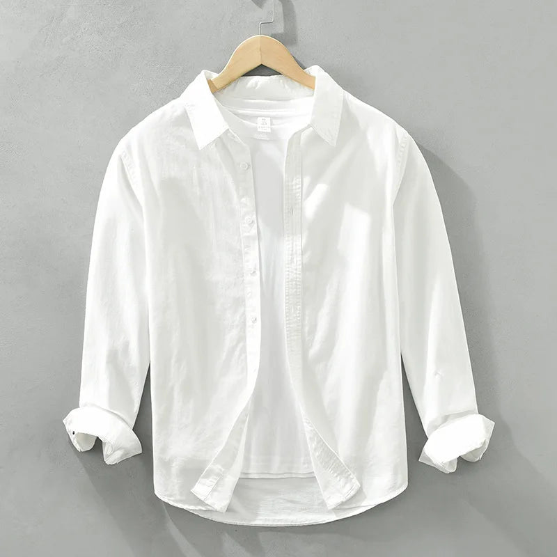 Street Wave Cotton Long Sleeve Shirt For Men Versatile