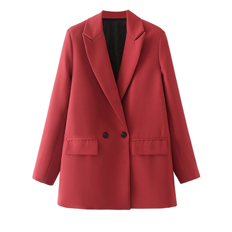 Street-Wave Vintage Blazer For Women Blue Tailored Fit With Bold Color Statement And Versatility