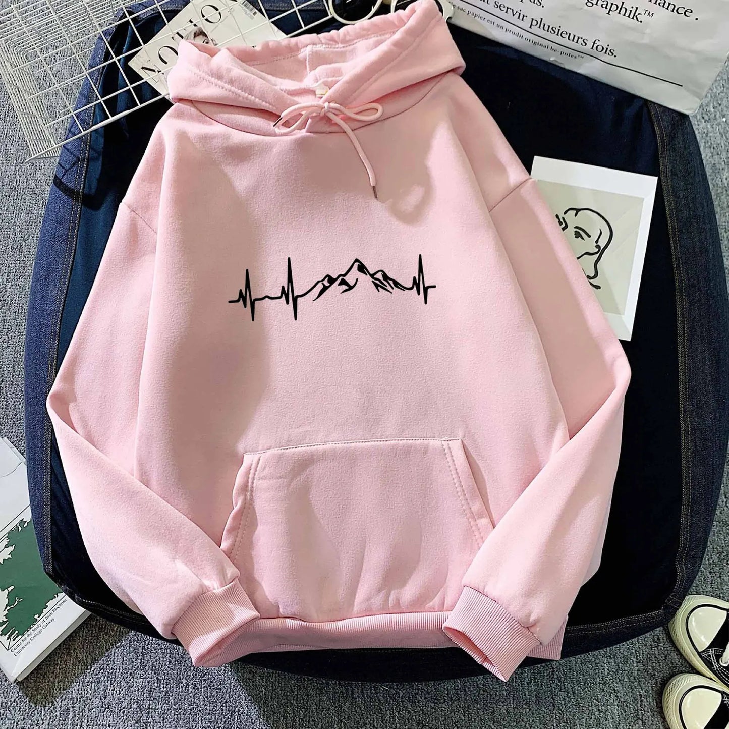 Street-Wave Pulse Hoodie Cotton-Poly Blend Comfort Versatile Streetwear For Men And Women
