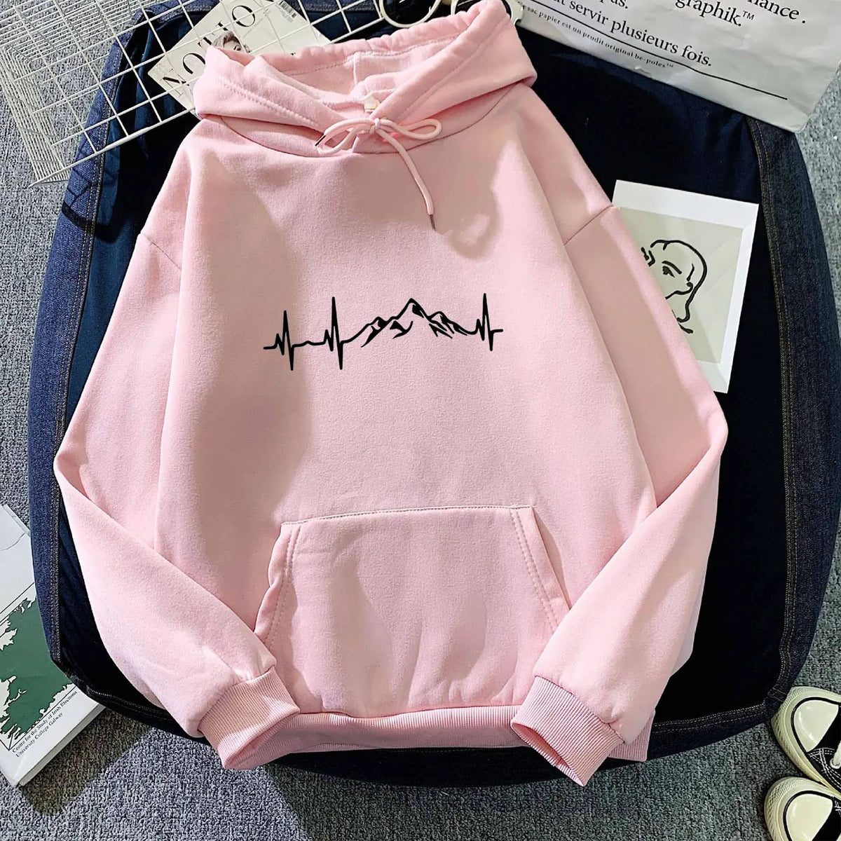 Street-Wave Pulse Hoodie Cotton-Poly Blend Comfort Versatile Streetwear For Men And Women