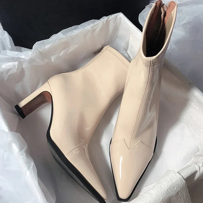 Street-wave Ankle Boots With Chunky Block Heel Chic Modern For Trendsetters Daily Wear