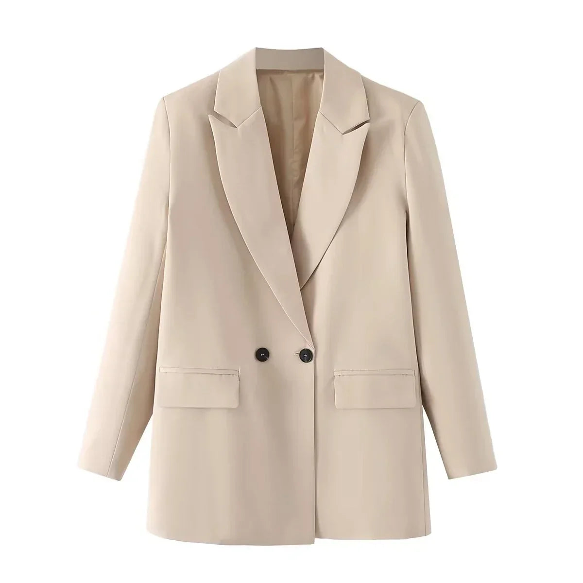 Street-Wave Blazer Coat For Modern Professionals, Timeless Elegance, Warm Polyester, Practical Pocket