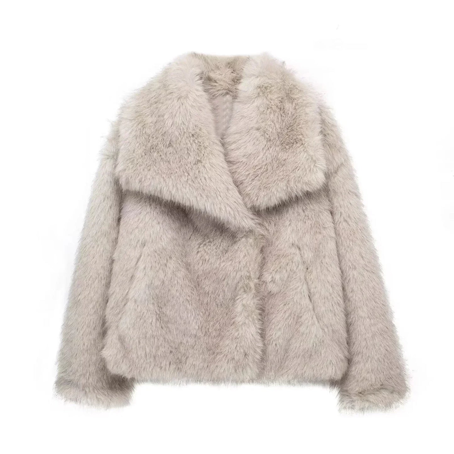 Street-wave Faux Fur Coat For Women Warm Cozy Luxury Finish Stylish And Practical