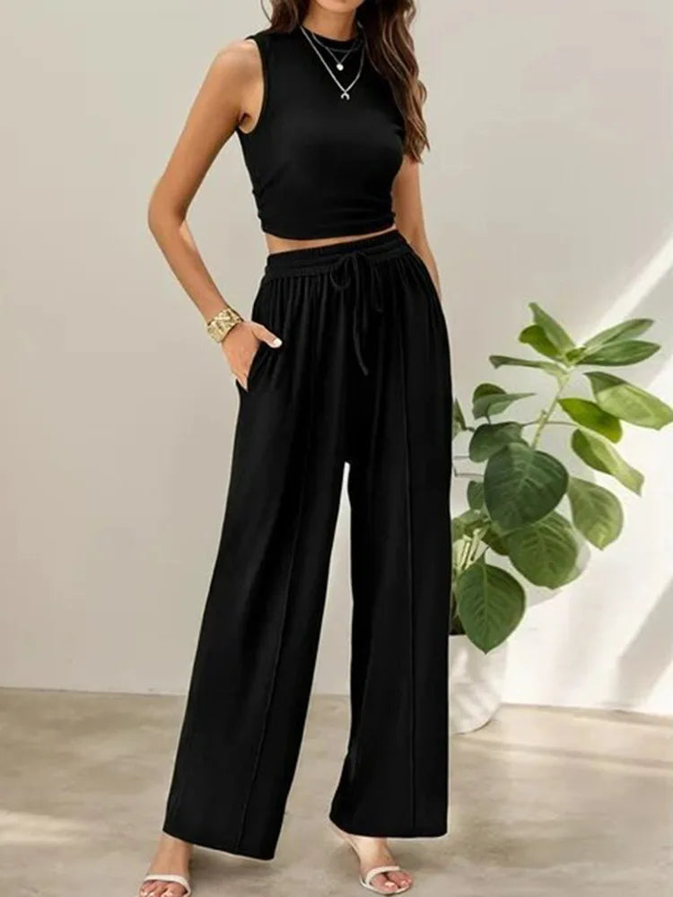 Street-Wave Lena Summer Two-Piece Pants Set Women Breathable