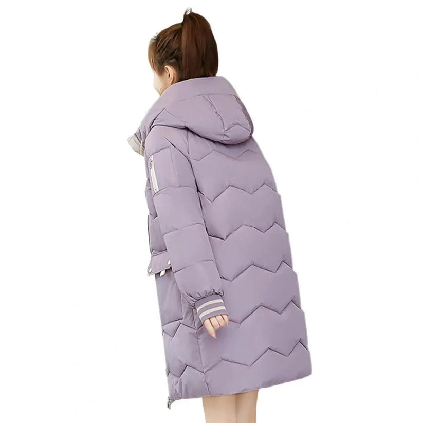 Street-wave Puffer Coat For Women Warm Lined Long Parka Cozy Comfort Sustainable Design