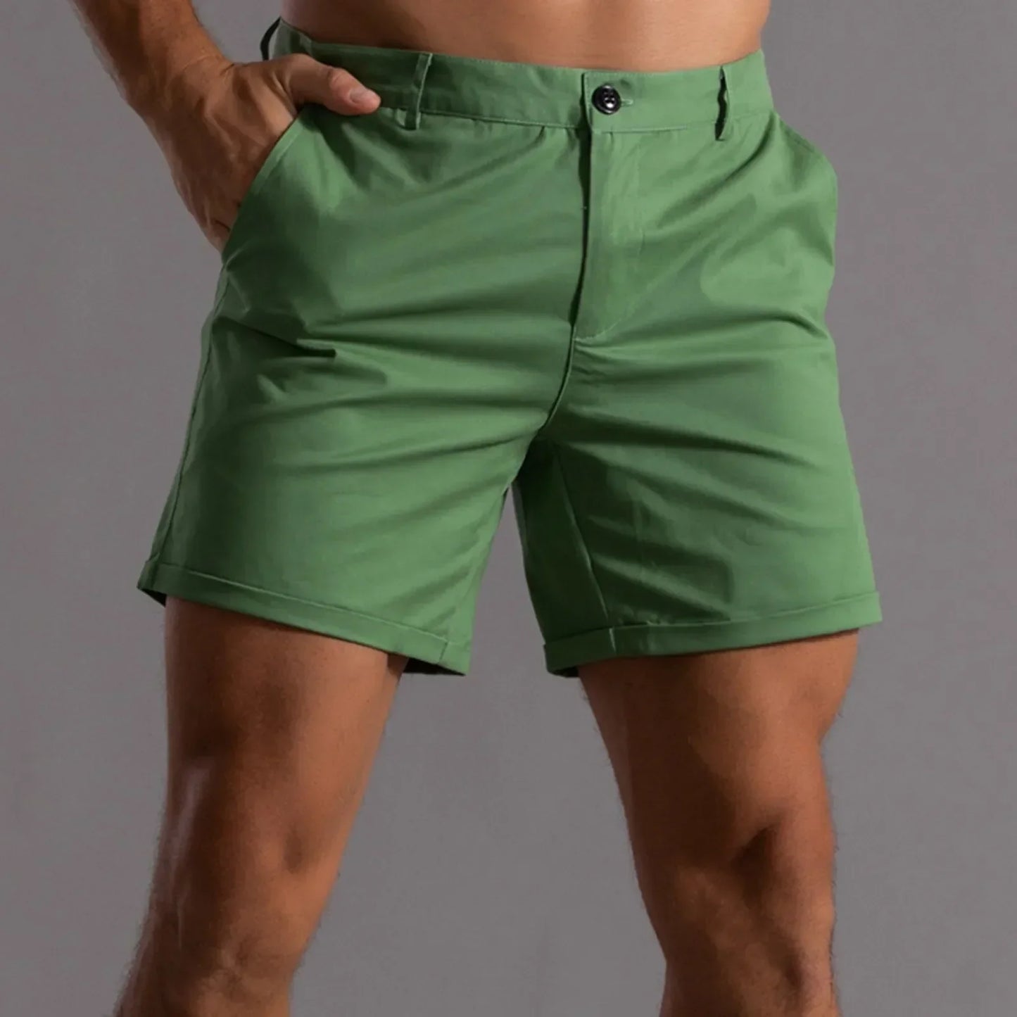 Street-Wave Mens 4 Way Stretch Mid Length Shorts With Tailored Fit And Semi Elastic Waistband Durable Stitching