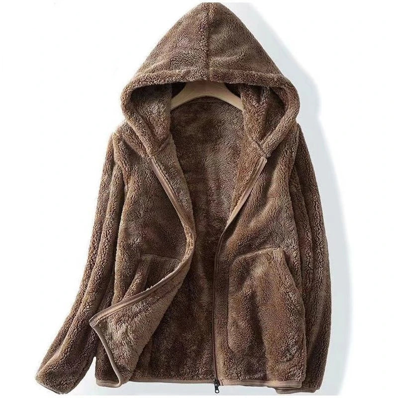 Street-wave Plus Size Fleece Hoodie Norah Oversized Cozy Fluffy Hooded Sweatshirt For Curvy Women