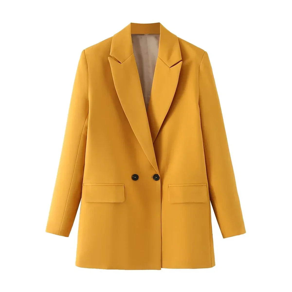 Street-Wave Blazer Coat For Modern Professionals, Timeless Elegance, Warm Polyester, Practical Pocket