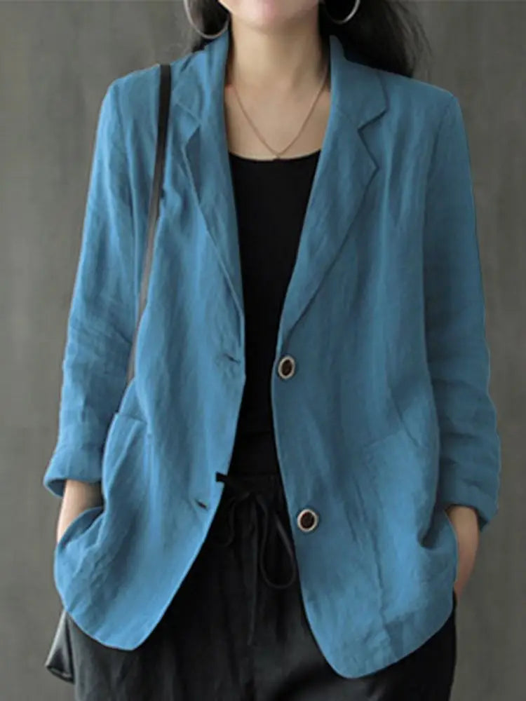 Street-wave Women's Casual Button Front Blazer Jacket Premium Style Versatile Comfort For Everyday