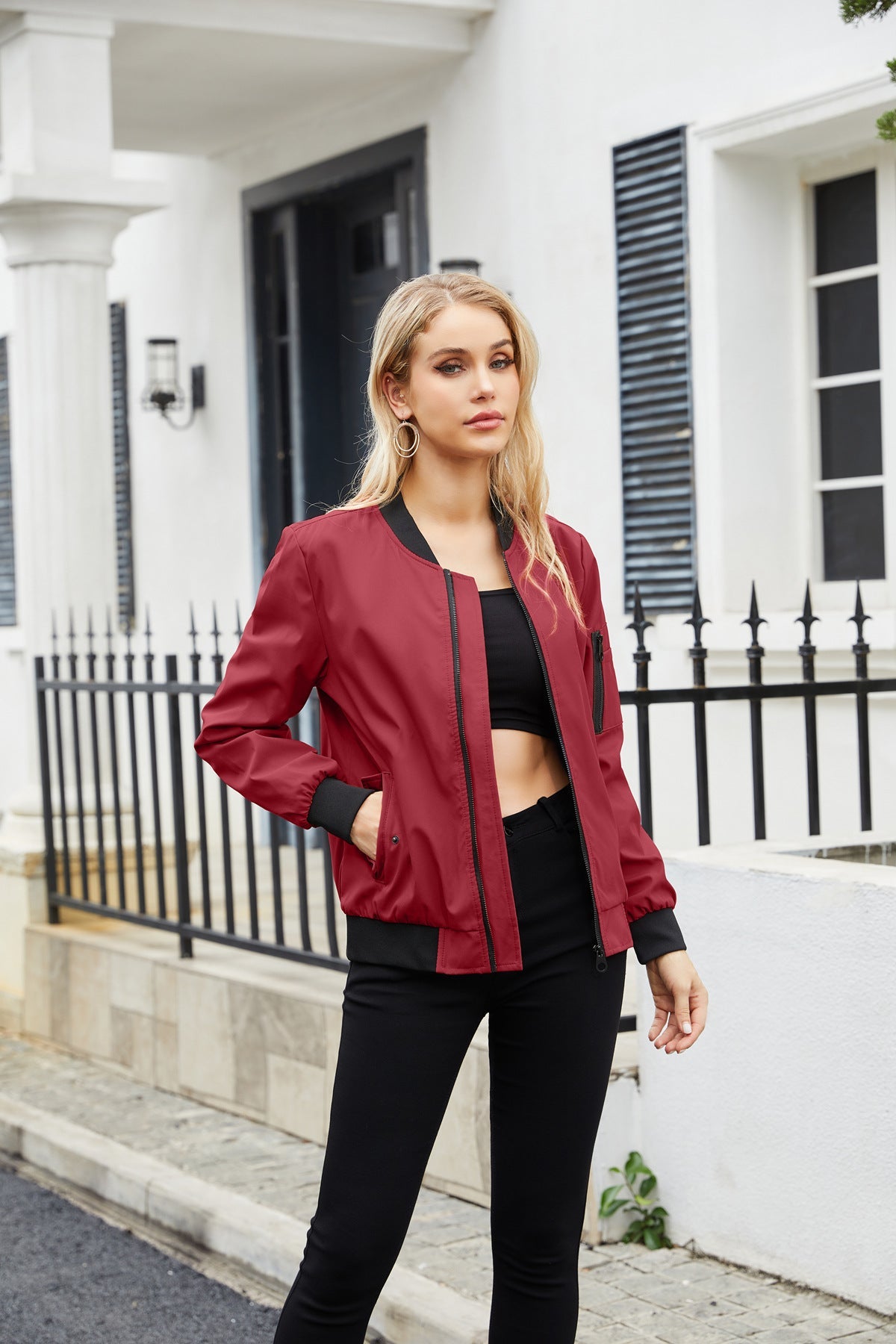 Avelena Varcity Bomber Jacket for Women Casual Chic Comfort Versatility Everyday Style by StreetWave