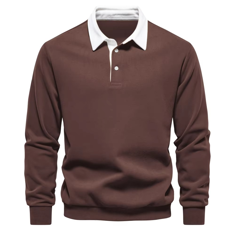 Autumn Polo Neck Cotton Sweatshirt For Men Versatile Casual And Social Wear Soft Comfort For Work And Weekend