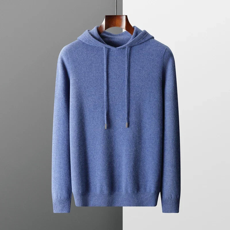 Street-Wave 100 Percent Merino Wool Hoodie for Men Sustainably Sourced Minimalist Lightweight Warmth